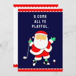 Cartão De Festividades Golf Christmas Greeting