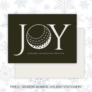 Cartão De Festividades Golf Joy e Peace Dark Green Natal