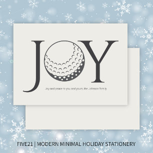 Cartão De Festividades Golf Joy & Peace Flat Christmas