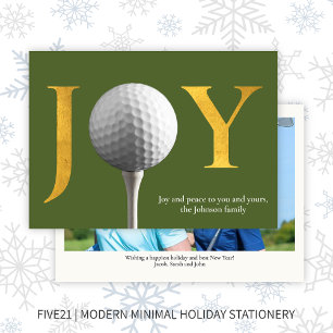 Cartão De Festividades Golf Joy & Peace Green Photo