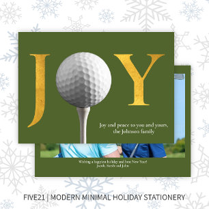Cartão De Festividades Golf Joy & Peace Green Photo
