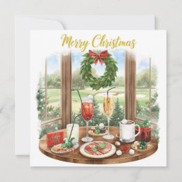 Cartão De Festividades Golf Merry Christmas from Golf Course Clubhouse