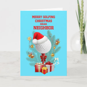 Cartão De Festividades Golfe de Natal Vizinho
