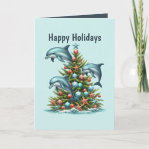 Cartão De Festividades Golfinho festivo e personalizável