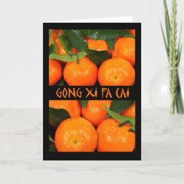 Cartão De Festividades Gongo Xi Fa Cai, ano novo chinês, o mandarino