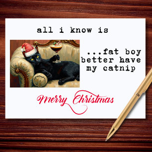 Cartão De Festividades Gordinho Melhor Ter Meu Catnip Natal Divertido