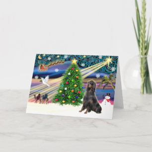 Cartão De Festividades Gordon Setter da Magia de Natal