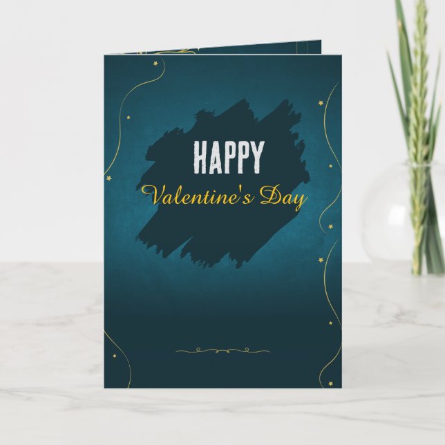 Cartão De Festividades "Gorgeous Romantic Valentine’s Day Card for Him &  (Frente)