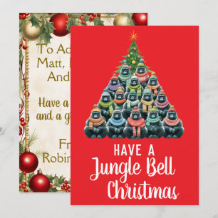 Cartão De Festividades Gorilla Christmas Tree Jungle Bell