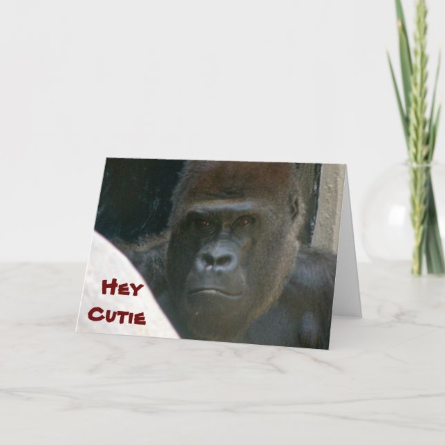 Cartão De Festividades GORILLA, HEY CUTIE NAMORADOS card (Frente)