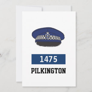 Cartão De Festividades Gorra Plana da Polícia do Reino Unido - Adicionar