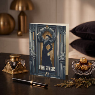 Cartão De Festividades Gothic Deco Grinalda Moderna