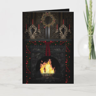 Cartão De Festividades Gothic Holidays - Fireplace