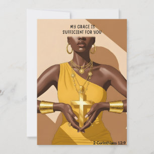 Cartão De Festividades Graça & Força 2 Coríntios 12:9 Fé Arte
