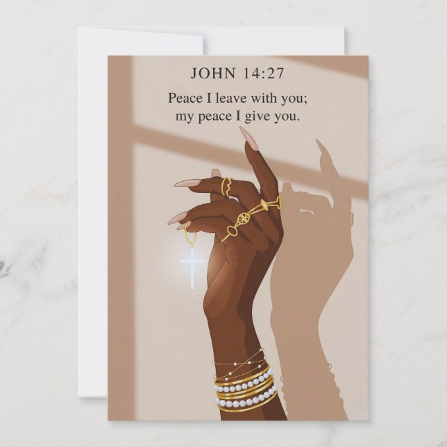 Cartão De Festividades Grace Pacífica John 14:27 Fé (Frente)