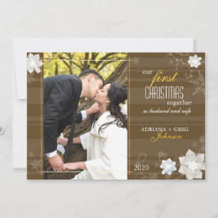 Cartão De Festividades Graceful Our First Christmas Together Photo