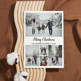 Cartão De Festividades Grade de Fotos Moderna Feliz Natal