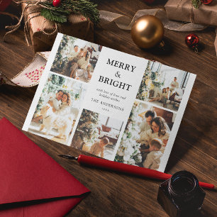 Cartão De Festividades Grade Foto em Grid Natal Alegre e Contemporâneo