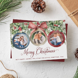 Cartão De Festividades Gráfico 3 Fotografia Watercolor da Família Elegant