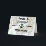 Cartão De Festividades Gráfico de Mar e Saudações - Newport<br><div class="desc">Crie o seu Cartão de Feriado personalizado conosco! Preencha seus desejos de cartões de feriado inserindo sua própria mensagem, uma foto da família ou mantenha-a como está!Uma parte de todas as receitas do cartão de férias irá para a Fundação BoatUS para segurança do barco e água limpa. Os resultados apoiam...</div>