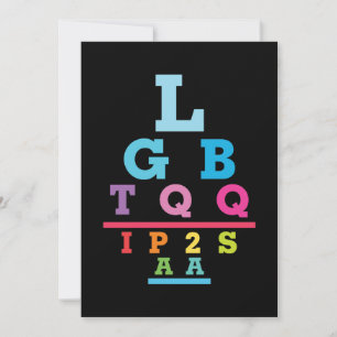 Cartão De Festividades Gráfico de Olho do Orgulho Gay LGBTQQIP2SAA Acrôni