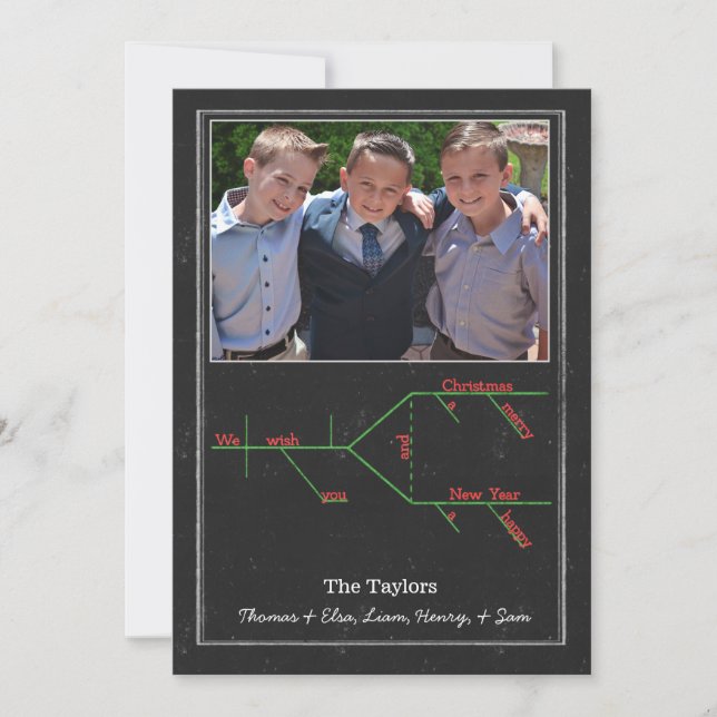 Cartão De Festividades Gráfico Gramaticalmente Feliz Carol de Natal (Frente)