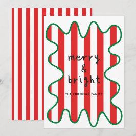 Cartão De Festividades Gráfico moderno, mínimo, vermelho e branco de Nata