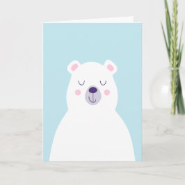 Cartão De Festividades Gráfico urso polar branco Natal fofo