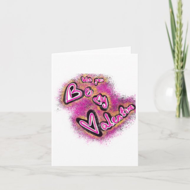 Cartão De Festividades Grafite do Dia dos Namorados (Frente)