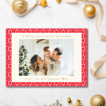 Cartão De Festividades Grafo Vermelho Cor-de-rosa Cor-de-rosa com duas fo<br><div class="desc">Cartão de Férias de Natal com Cor Vermelha Cor-de-Rosa Cor-de-Rosa Grátis Duas Fotografias</div>