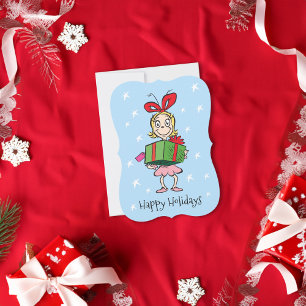 Cartão De Festividades Gralha Cindy-Lou Who - Presente