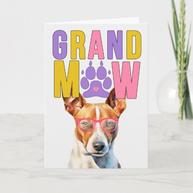 Cartão De Festividades Grand MAW Basenji Dog Engraçado Dia dos Avós (Frente)