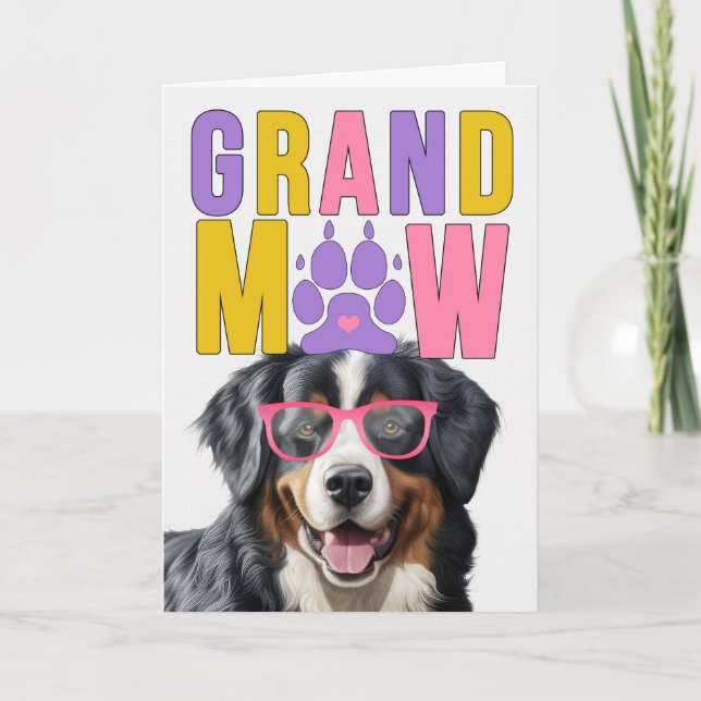 Cartão De Festividades Grand MAW Bernese Mountain Dog Dia dos Avós (Frente)