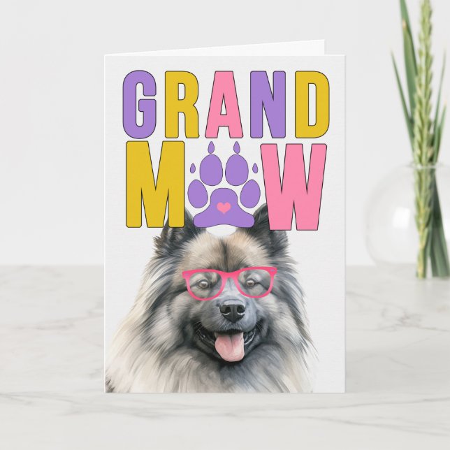 Cartão De Festividades Grand MAW Keeshond Dog Engraçado Dia dos Avós (Frente)