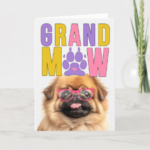 Cartão De Festividades Grand MAW Pekingese Dog Engraçado Dia dos Avós