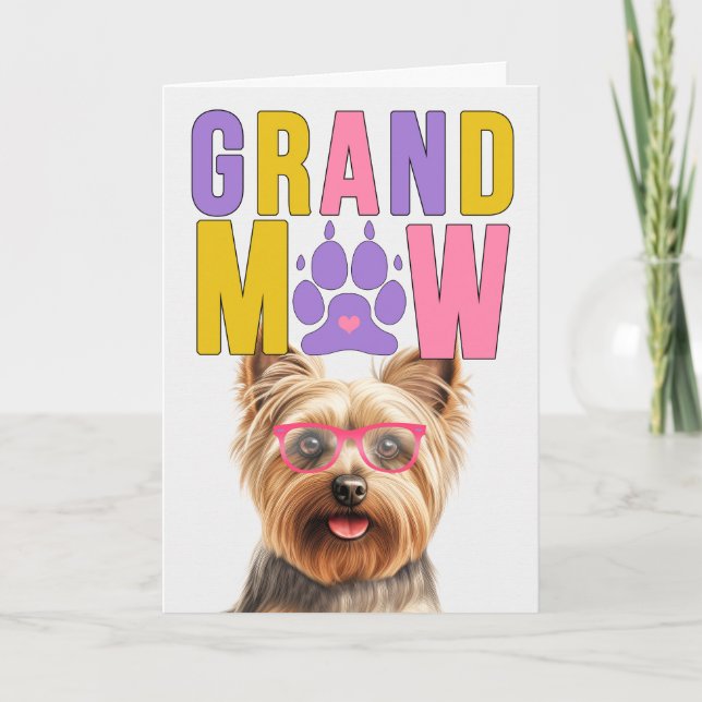 Cartão De Festividades Grand MAW Silky Terrier Dia dos Avós Engraçado (Frente)