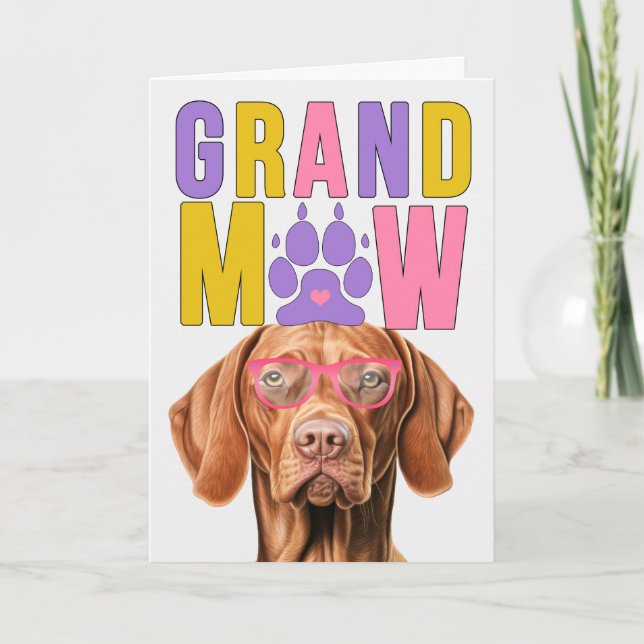 Cartão De Festividades Grand MAW Vizsla Dog Engraçado Dia dos Avós (Frente)