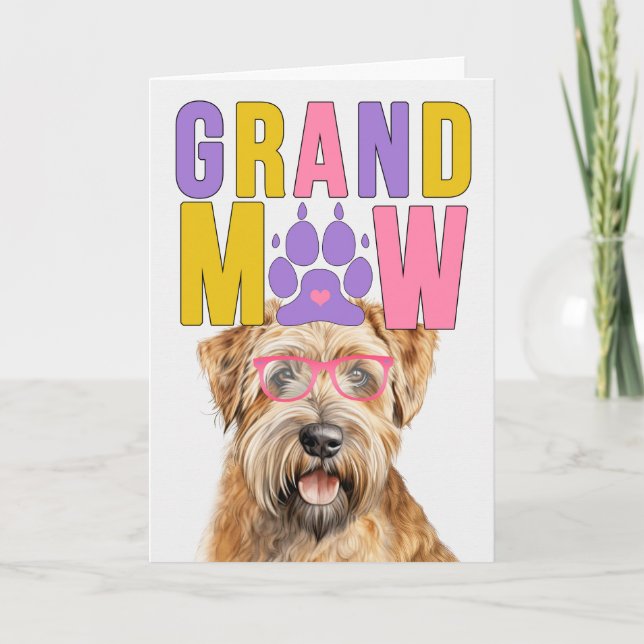 Cartão De Festividades Grand MAW Wheaten Terrier Dia dos Avós Engraçados (Frente)