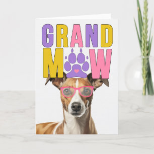 Cartão De Festividades Grand MAW Whippet Dog Engraçado Dia dos Avós