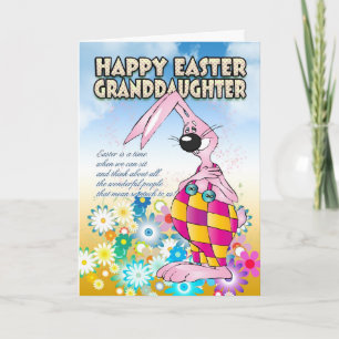Cartão De Festividades Granddaughter Easter Card - Easter Bunny Flowers