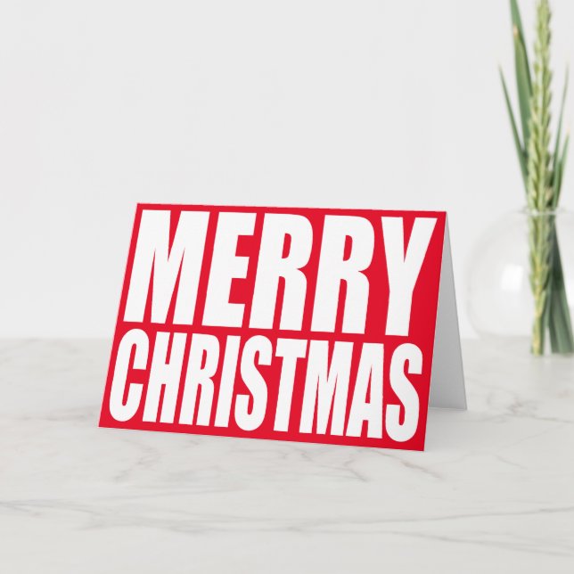 Cartão De Festividades Grande Bloco Branco Feliz Natal (Frente)