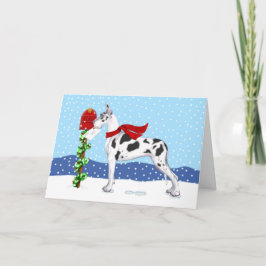 Cartão De Festividades Grande Dane Christmas Mail Harlequin