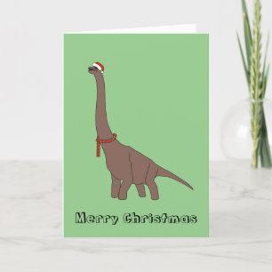 Cartão De Festividades Grande Dinossauro Brachiossauro Especial de Natal