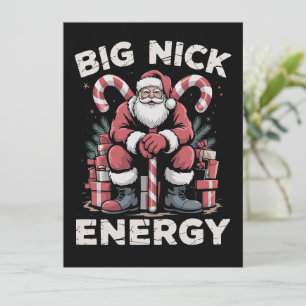 Cartão De Festividades Grande Energia Nick Divertido Papai Noel Natal