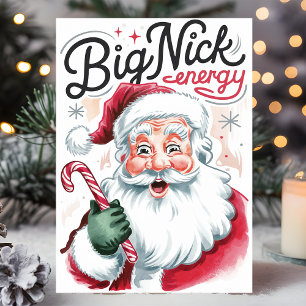 Cartão De Festividades Grande Nick Energy Papais noeis Engraçado Natal