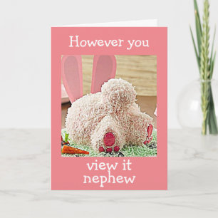 CARTÃO DE FESTIVIDADES GRANDE PÁSCOA BUMBUM BUNNY GREETING "NEPHEW"