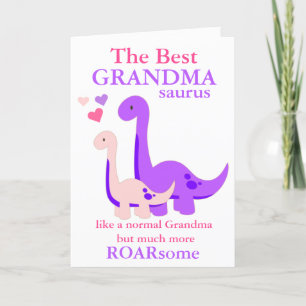 Cartão De Festividades Grandma Dinosaur Mother's Day Holiday Card