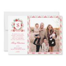 Grandmillennial Floral Crest | Christmas Monogram