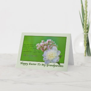 Cartão De Festividades Grandparent's Easter Card with Flowers