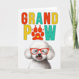 Cartão De Festividades GrandPAW Bichon Frise GrandDOG Avós Dia